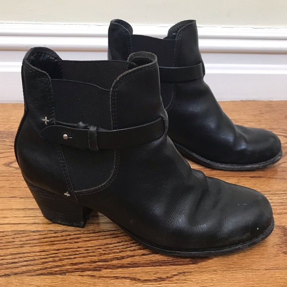 rag & bone Shoes - Rag and Bone Black Leather Harrow Booties